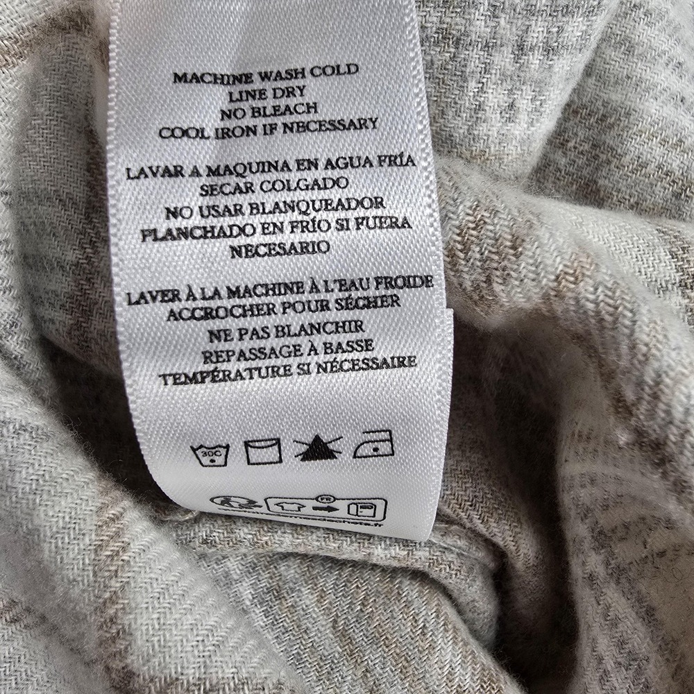 Rails Shirt Mens Large Flannel Beige Plaid Lennox Wheat Dove Melange Button New - Picture 12 of 12